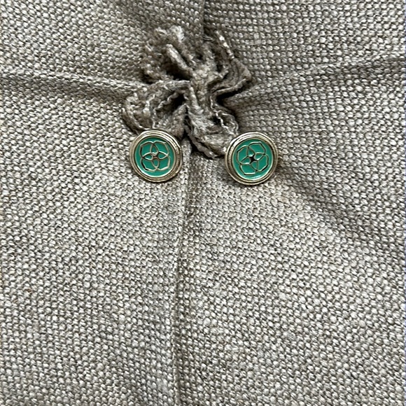 Kendra Scott Gold and Teal studs - Picture 3 of 6